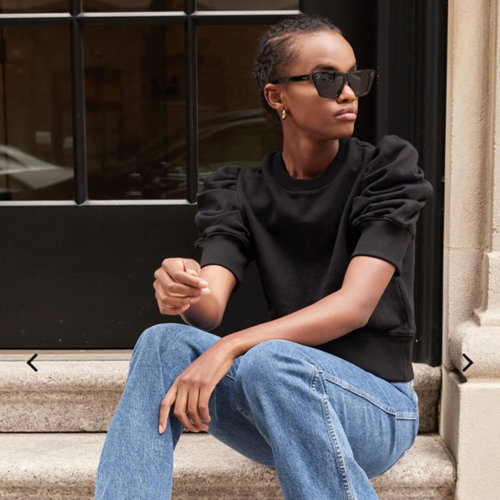 organic cotton the just enough puff short sleeve sweatshirt